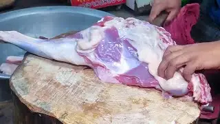 Great Delicious!! Excellent Fastest Huge Mutton Cutting By Expert Butcher Skills