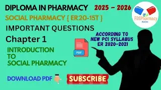 CH 1 : Introduction to Social Pharmacy IMP Questions | Social Pharmacy | D.Pharmacy (2025-2026)