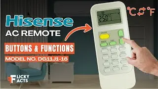 Кнопки и функции пульта дистанционного управления Hisense AC (модель: DG11J1-16) | Руководство по...