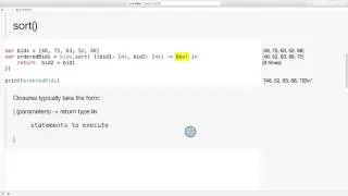 Closure Expression Syntax: Sorted