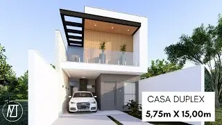 ✅PROJETO DE CASA DUPLEX | COM 02 QUARTOS | TERRENO 5,75mx15,00m [2025]