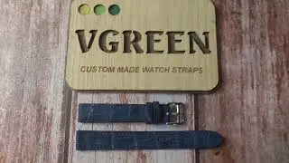 Navy Nubuck Full Grain Crocodile Custom Leather Strap For Swarovski Watch