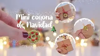 Mini Corona de Navidad🎄| Decora tus regalos de Navidad d&aacute;ndole un toque especial✨|patrones navide&ntilde;os