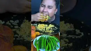 Eating spicy green chili with big bite #shorts