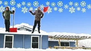 2017 Utah Snow Dump | Family Vlog | Kids Shovel Snowy Roof | Nature For Kids | Trampoline Slide