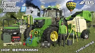 КОШЕНИЕ, ВАЛИКОВАНИЕ И ПРЕССОВАНИЕ КЛЕВЕРА С ДЖОН ДИР | Hof Bergmann | Farming Simulator 22 | Эпи...
