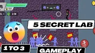 chepter -5  STICKMAN VS ZOMBIE APOCALYPSE.IN secret lab 🧪 blue Zombies level 1 to 3
