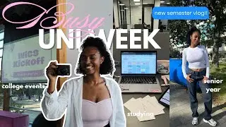 STUDY VLOG🎧 | a REALISTIC uni student, productive study days, new semester, campus days + more!