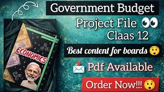 ✨Government Budget Project File Class 12 | Government Budget Project | Art integrated Project 