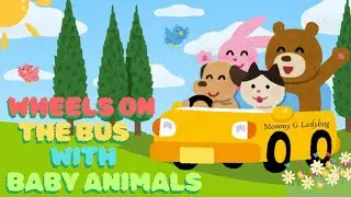 Wheels on The Bus With Baby Animals 🚍🐶| Mommy G Ladybug