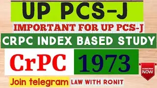 UP PCS-J CRPC 1973 INDEX BASED STUDY IMPORTANT FOR UP JUDICIARY #upjudiciary #judiciaryexams#pcsj