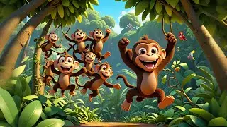 Six Little Monkeys Swing Swing Swing | Fun Monkey Song for Kids | Nursery Rhymes and Toddler Songs