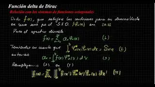 Función delta de Dirac y sistemas de funciones ortogonales