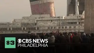 Crowds gather along Delaware River to say goodbye to SS United States 