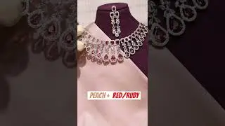 Contrast Jewellery For Peach Outfit ✅ Subscribe For More #bollywood #foryou #stylingtips