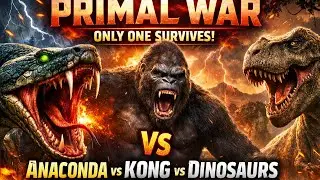 PRIMAL WAR: Giant Anaconda 🐍 vs King Kong vs Dinosaurs65 Million Years Ago &ndash; Survival Battle