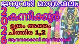 #2026 ജനുവരി മാസഫലം #കന്നിക്കൂർ #ഉത്രം 2,3,4# അത്തം #ചിത്തിര 1,2#ഗുളികസ്ഥിതി @anandabhairavi5939 