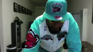Mint Nike Jordans, Mitchell & Ness Jacket,  Vancouver Grizzlies Throwback Jersey  (Swagged Series)