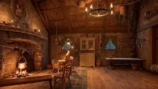 Rest here tonight | Cozy Stone House Ambience | Crackling Fireplace, Warm Hearth & Quiet Night