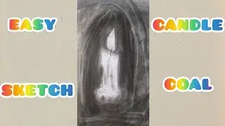 How to draw a candle 🕯️ using charcoal #cute #best #safaartlab #ytvideo #easy #art #charcoal 