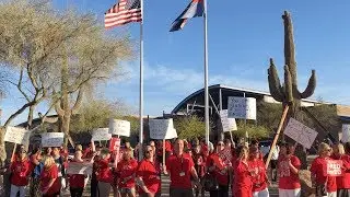Cactus Shadows Teachers Protest Low Pay #RedForEd