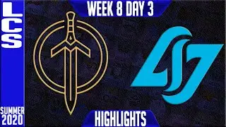 GGS vs CLG Highlights | LCS Summer 2020 W8D3 | Golden Guardians vs Counter Logic Gaming