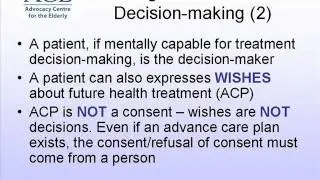 Part 1 -- Decisions: Issues of Consent and Substitute Decision-Making in LTC