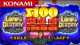 100X BONUS ROUND! Lamp of Destiny Slot Machine Bonuses& JACKPOT BALL Features