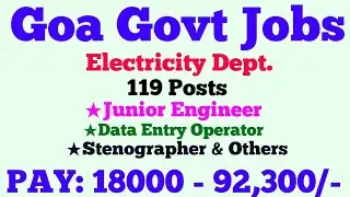 Goa Electricity Department Recruitment 2021 | Goa Govt jobs Notification 2021 @StateZob1987