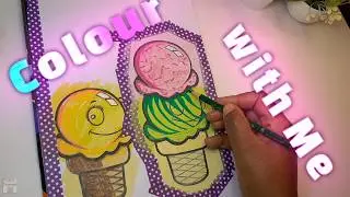 Double Scoop Ice Cream 🍦🍦Coloring Page Sweet Treat Art