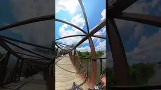 Pedestrian bridge over The Grand River in Cambridge Ontario