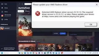 Исправьте ошибку Battlefield 6 REDSEC. Обновите драйвер AMD Radeon. Требуемая версия &mdash; 25.10.13.1.