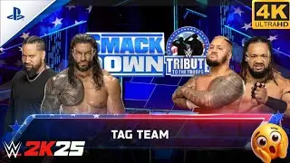 WWE 2K25 Tag Team Match 🔥 Roman Reigns & Jimmy Uso vs Solo Sikoa & Jacob Fatu