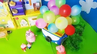 Bajka Świnka Peppa 2018  Peppa dmucha balony- Prank Samoch&oacute;d 100 balon&oacute;w