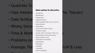 SBI clerk  syllabus/ SBI clerk exam syllabus 2025