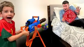 Папа думал, что он в безопасности... (ВОЙНА В КРЕПЛЕНИИ NERF)