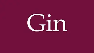 How to Pronounce ''Gin'' Correctly in German