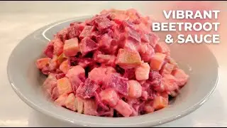 Healthy Beetroot Salad Recipe | Russian Vinegret with Yogurt Tahini Sauce #beetrootsalad #asmr