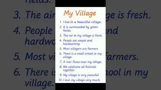 10 Lines Essay on My Village | Notebook Handwriting Shorts