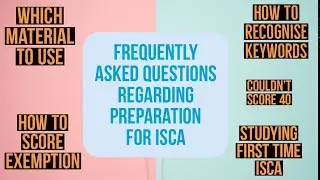 FAQ regarding preparation for isca |how to identify keywords|