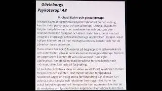 Michael Kahn och gestaltterapi