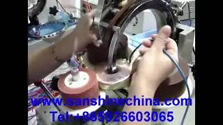 Big toroid core coil taping machine wraps 10mm insulation tape on big toroid transformer (SS300T-03)