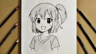 How to draw a cute anime girl step by step | Anime sketch tutorial | Anime girl face sketch
