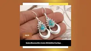 Rainbow Moonstone Silver Jewelry, 925 Solid Silver Pear Shape Stone Earrings, Designer Handmade G...