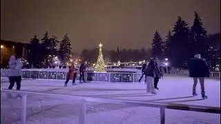 The city ice rink and figure skaters ⛸️ Riga Latvia 🇱🇻❤️