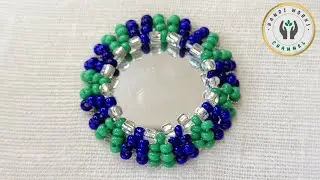 Mirror work with Beads / Hand Embroidery Mirror Work