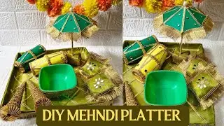 Mehndi Platter Decoration | Simple & Elegant Wedding Tray DIY at Home #weddingdiyideas #stepbystep