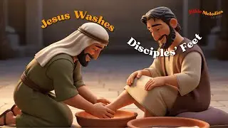 Jesus Washes His Disciples&rsquo; Feet | Bible Song Christian Nursery Rhyme | Bible Melodies for Kids ✨🎶
