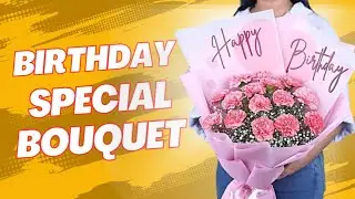 DIY | How to Make a Bouquet of Carnations with Satin Ribbons Easy | Wrapping a Round Flower Bouquet