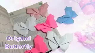 Origami Wings Heart Butterfly/ Origami Butterfly without Cutting & Glue/Butterfly Craft with Paper